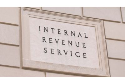 A building sign for the Internal Revenue Service