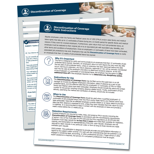 WorkWise Compliance Employee Coverage Discontinuation Form