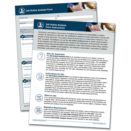 Job Duties Analysis Form – WorkWise Compliance