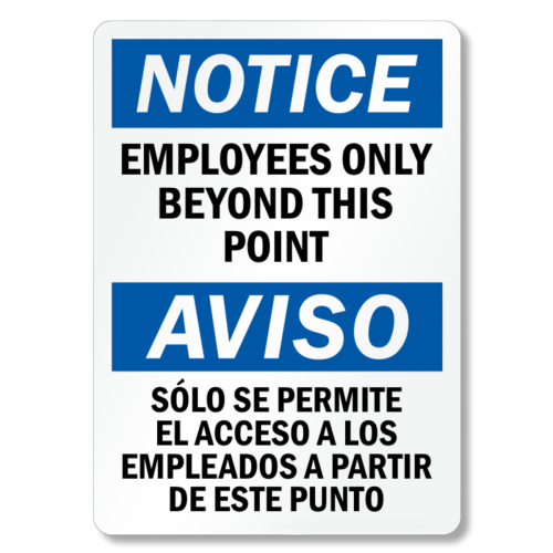 Employees Only – Beyond This Point Sign – WorkWise Compliance