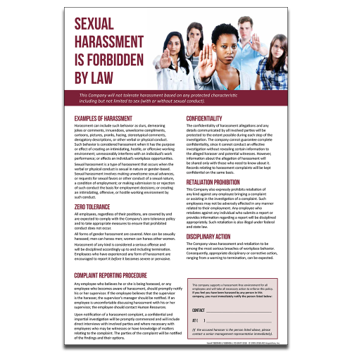 Sexual Harassment Prevention Poster – WorkWise Compliance