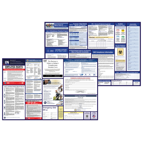 indiana labor law and osha safety posters bundle