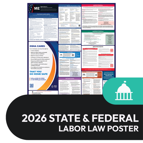 Maine State and Federal Labor Law Poster