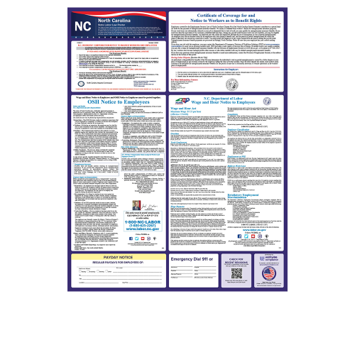 north carolina state only labor law poster