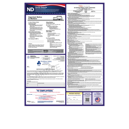 north dakota state only labor law poster