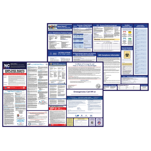 north carolina labor law and osha safety posters bundle