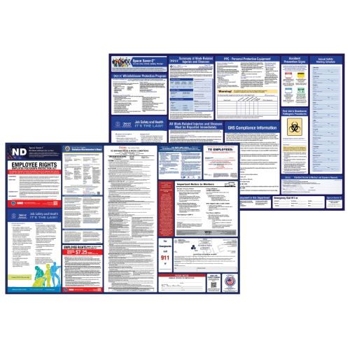 north dakota labor law and osha safety posters bundle