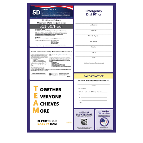 south dakota state only labor law poster