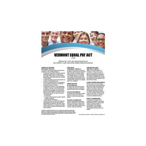 vermont equal pay act poster