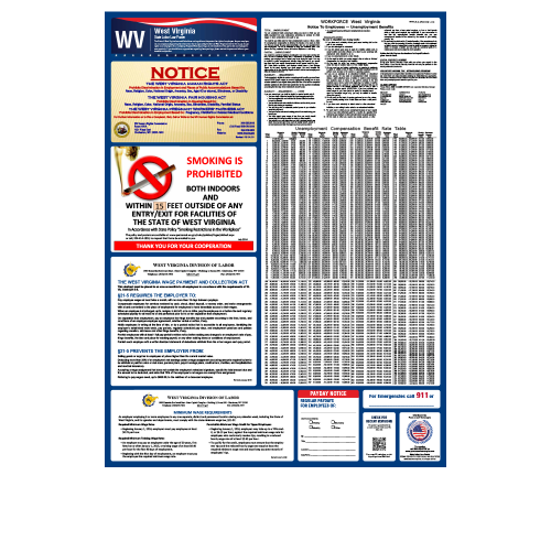west virginia state only labor law poster