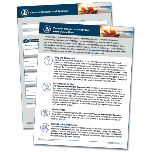 Digital vacation request approval form example – Workwise Compliance