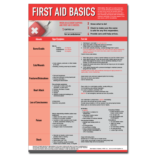 First Aid at a Glance Safety Poster – WorkWise Compliance