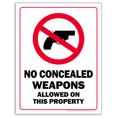 No Concealed Weapons Poster