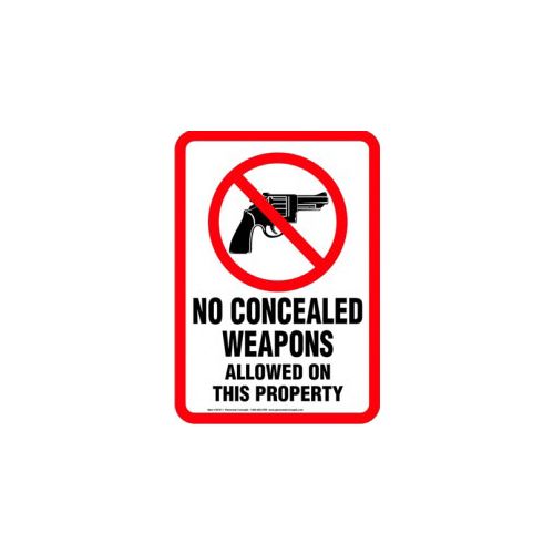 no concealed weapons sign