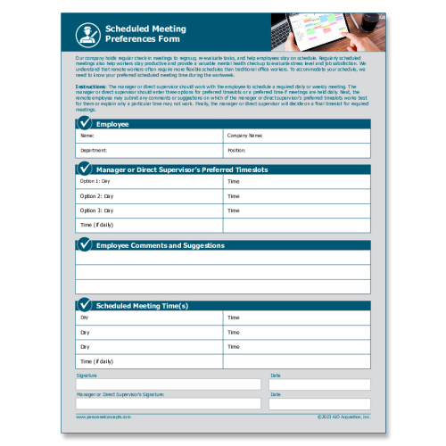 Scheduled Meeting Preferences Form Template – WorkWise Compliance