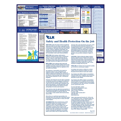 South Carolina OSHA Safety Poster for State Workplace Rules – WorkWise Compliance