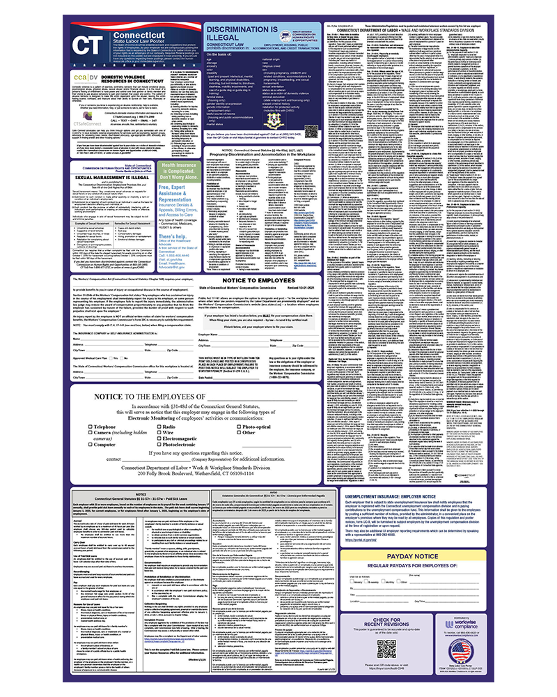 2026 Connecticut State-Only Labor Law Poster – Don't Risk Fines