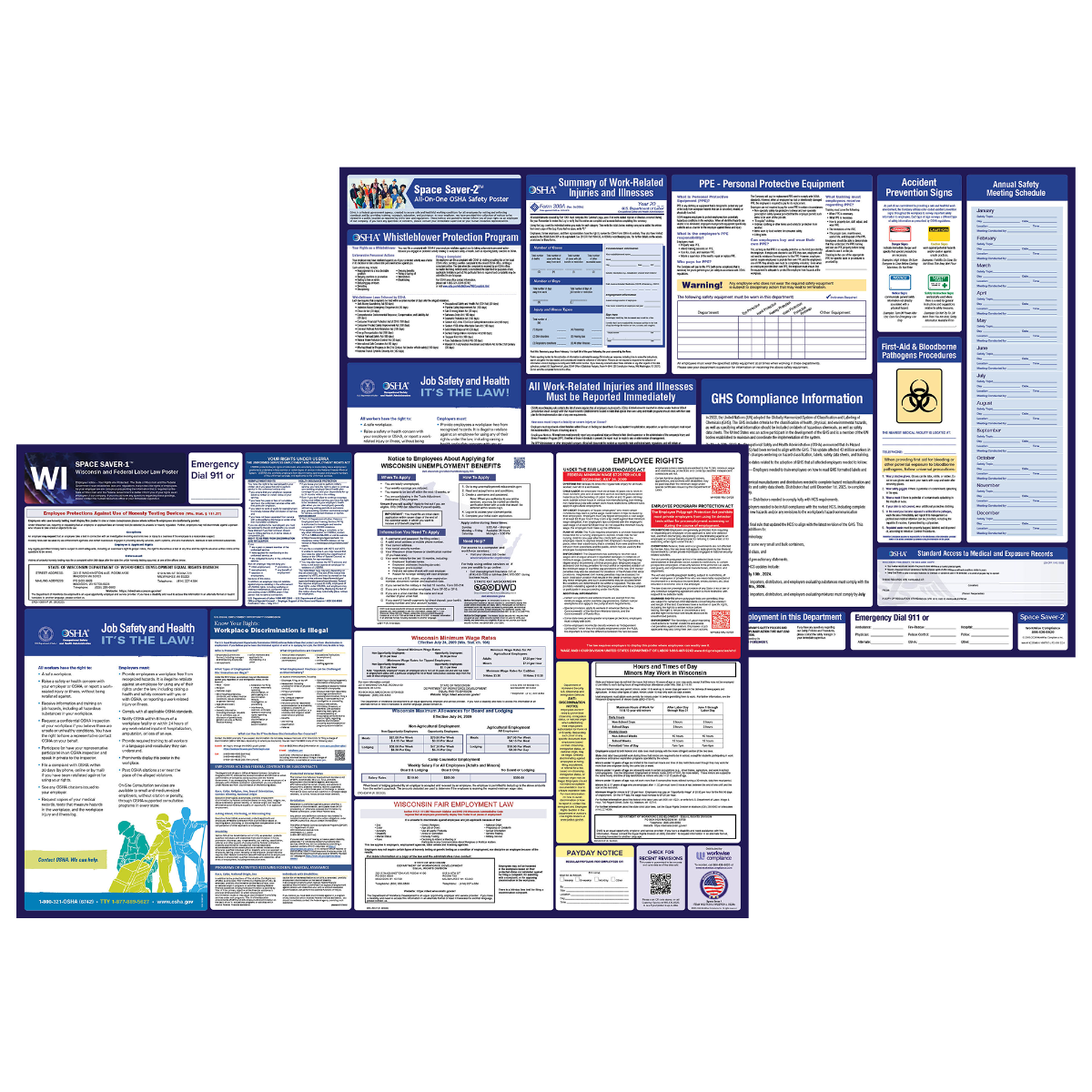 Panneau De Sécurité Entrepôt (Warehouse Safety Rules) - Format 18 X 24 Pouces - Laminé - Conforme OSHA - Neuf