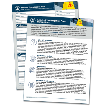 Workplace Accident Investigation Form – WorkWise Compliance