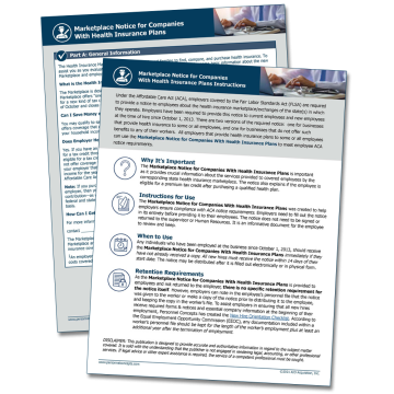 ACA Marketplace Notice (Health Insurance) Digital Poster – WorkWise Compliance