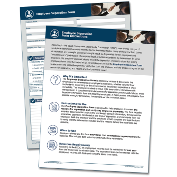 Employee Separation Form Template – WorkWise Compliance