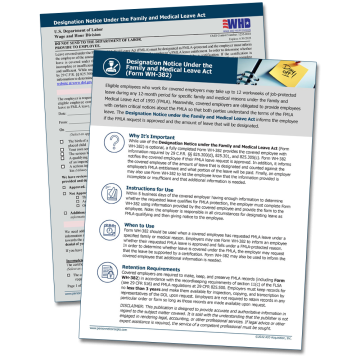 FMLA Designation Notice Form WH-382 – WorkWise Compliance