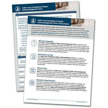 Labor Law Poster Acknowledgment Form – WorkWise Compliance