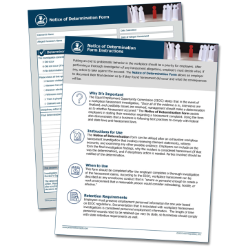 WorkWise Compliance Notice of Determination Form
