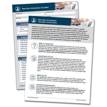 New Hire Orientation Checklist Digital Download – WorkWise Compliance