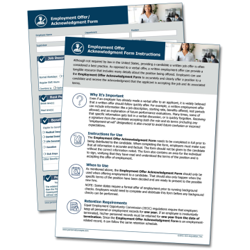 Employment Offer Acknowledgement Form – WorkWise Compliance