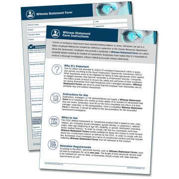 WorkWise Compliance digital witness statement form for HR investigations