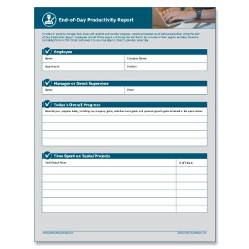 End of Day Productivity Report Form – WorkWise Compliance