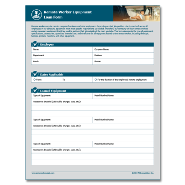Remote Worker Equipment Loan Form – WorkWise Compliance