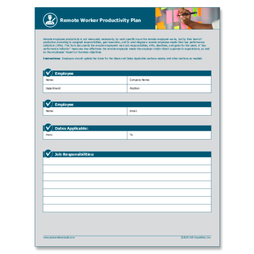 Remote Worker Productivity Plan Template – WorkWise Compliance