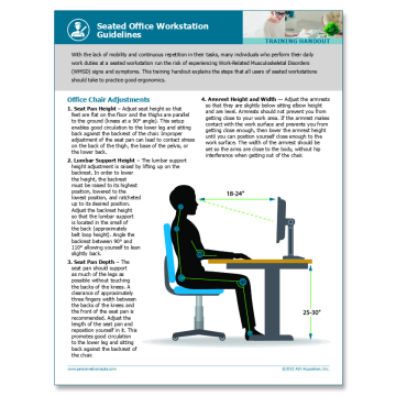 Seated Office Workstation Ergonomic Guidelines – WorkWise Compliance